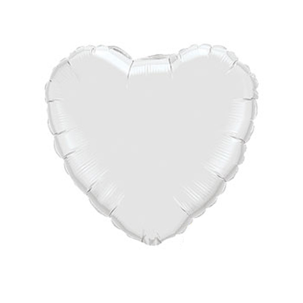 White Heart Shape Mylar Balloon